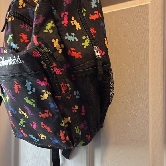 Walt Disney World Parks Mickey Mouse MultiColor Silhouettes Logo Backpack LARGE - Picture 5 of 12